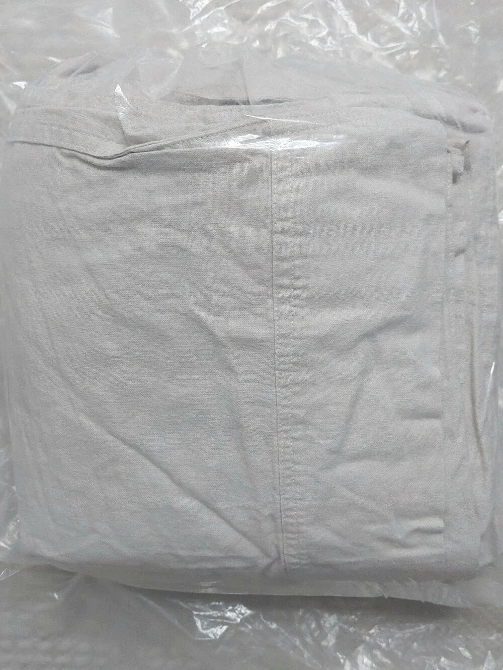 Linen Light Gray Fitted Bottom Sheet & 2 Pillowcases! King (774)(READ)